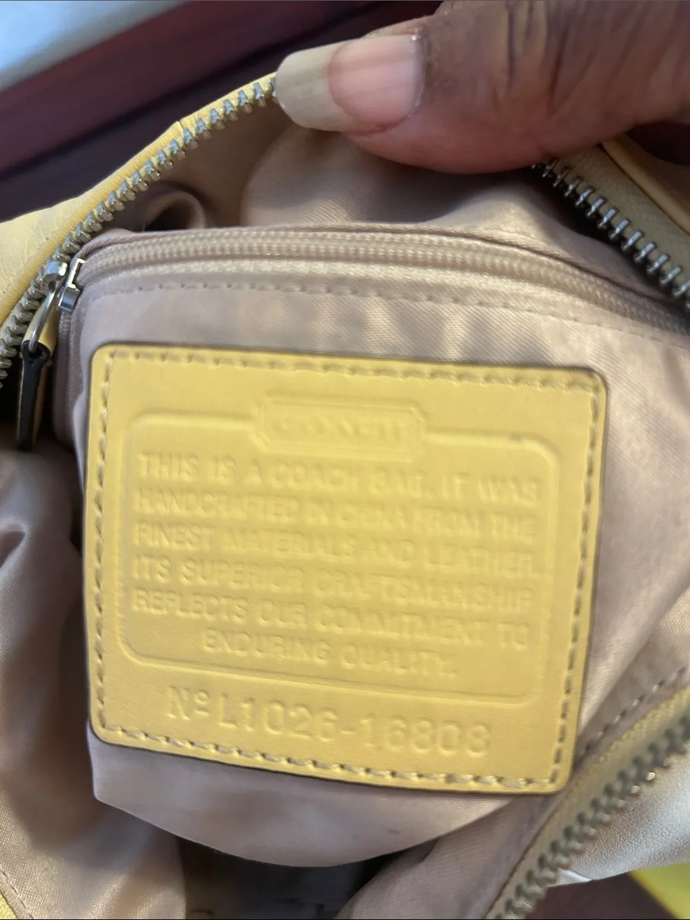 Coach Yellow Leather Hobo Bag with Chain Accented Long Strap